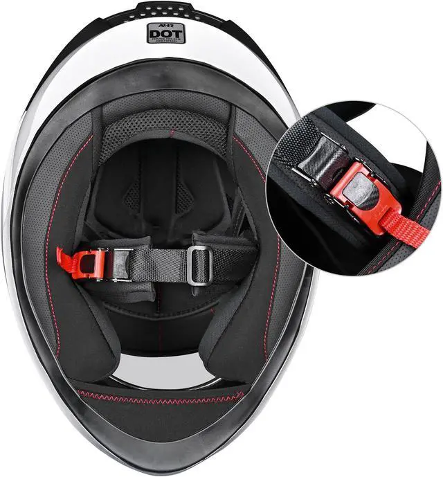 Alt view image 6 of 7 - AHR RUN-F3 Full Face Motorcycle Helmet DOT Approved Street Bike Motocross XXL