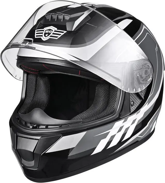 Alt view image 4 of 7 - AHR RUN-F3 Full Face Motorcycle Helmet DOT Approved Street Bike Motocross XXL