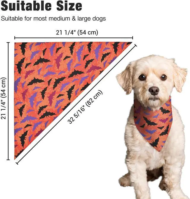 Alt view image 6 of 7 - 10 Pack Halloween Dog Bandanas Triangle Bibs Scarf Pet Kerchief Pumpkin Ghost