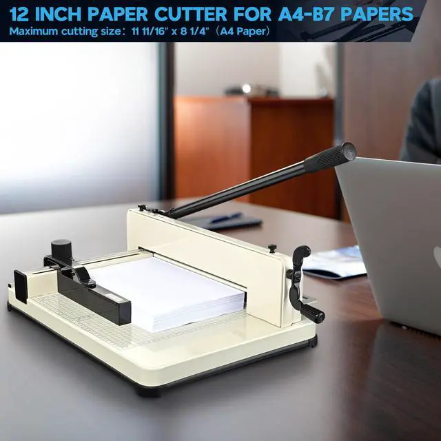 Alt view image 2 of 7 - Paper Cutter Trimmer Industrial Guillotine 12" Cut Length Stack Heavy Duty