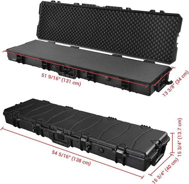 Alt view image 7 of 7 - Yescom 53" Tactical Rifle Long Gun Hard Case Roller TSA Padlock Portable Waterproof Explosion Resistance Outdoor Hunting