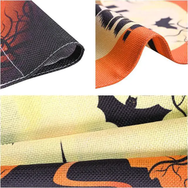Alt view image 12 of 14 - 12"x18" Halloween Garden Flag Castle Bat Pumpkin Jack O Lantern Party 2 Pcs 2025