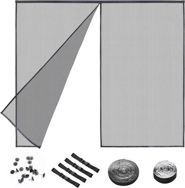 8x7 Ft Garage Door Screen Single Car Insect Bug Mesh Magnetic Weighted Bottom