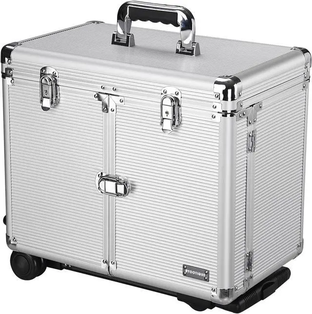 Alt view image 4 of 7 - AW Rolling Makeup Hair Salon Stylist Train Case Clipper Trimmer Barber Tool Box Key