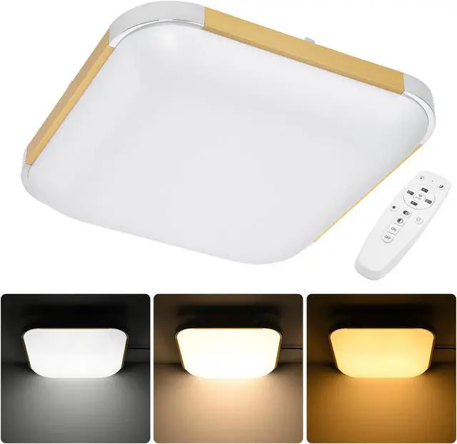 Alt view image 2 of 7 - 24W 18" Dimmable LED Ceiling Light Fixture Flush Mount Lamp with Remote Bedroom