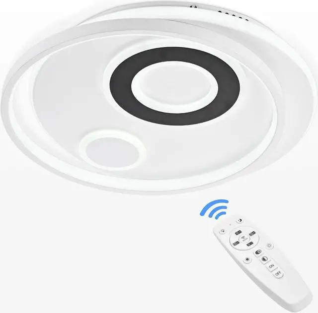Main image of 30W 18" Dimmable LED Ceiling Light Fixture Flush Mount Lamp with Remote Bedroom