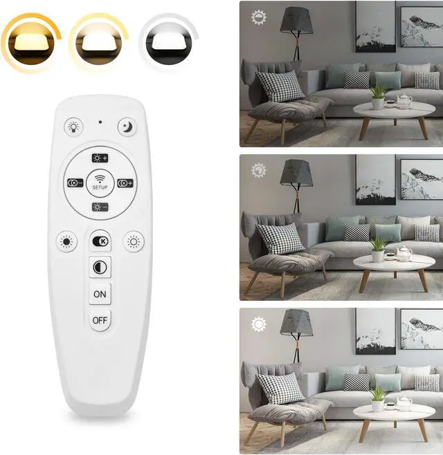 Alt view image 6 of 7 - 24W 18" Dimmable LED Ceiling Light Fixture Flush Mount Lamp with Remote Bedroom