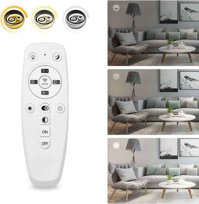 Alt view image 7 of 7 - 30W 18" Dimmable LED Ceiling Light Fixture Flush Mount Lamp with Remote Bedroom