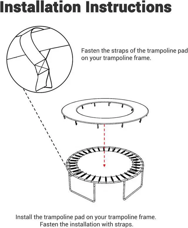 Alt view image 2 of 7 - Yescom 15 Ft Universal Replacement Round Trampoline Safety Pad PVC EPE Foam Protection