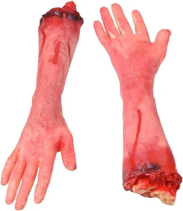 Alt view image 2 of 7 - 5pcs Severed Hands Feet Prank Props Bloody Broken Body Part Halloween Decoration 2025