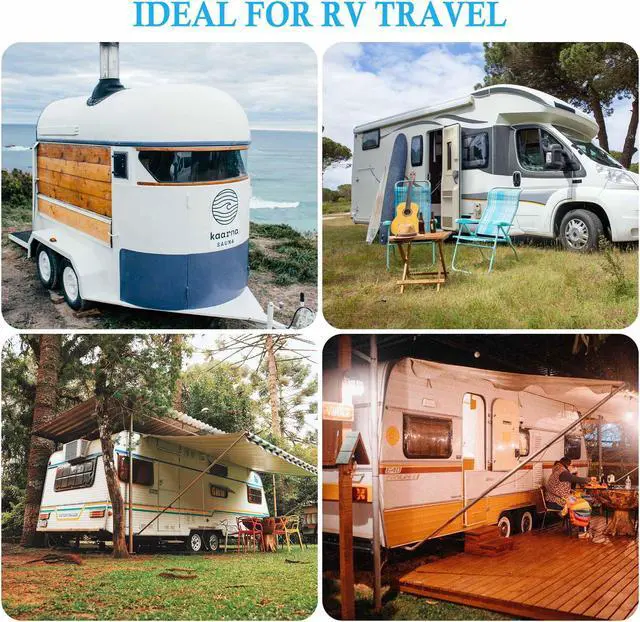 Alt view image 13 of 14 - Yescom RV Toilet Gravity Flush Camper Toilet Elongated 20" High Travel Trailer Toilet for RV HDPE