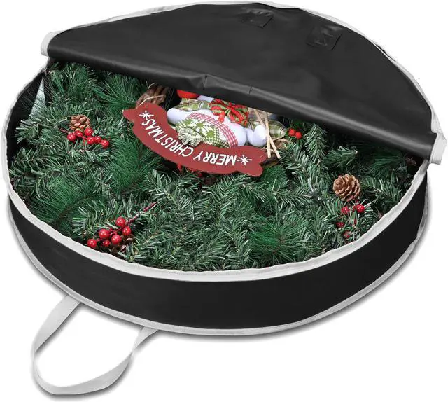 Main image of 30" Christmas Wreath Storage Bag Zipper Handle Garland Holiday Xmas Decoration