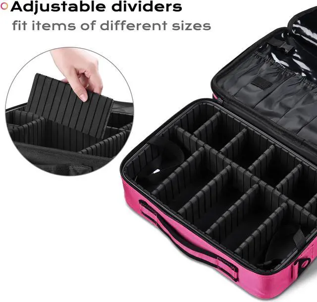 Alt view image 3 of 7 - Byootique 13" Makeup Train Case Cosmetic Organized Bag Travel Storage Backpack