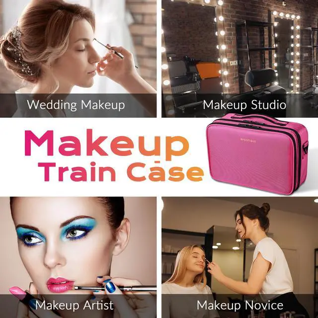Alt view image 4 of 7 - Byootique 13" Makeup Train Case Cosmetic Organized Bag Travel Storage Backpack