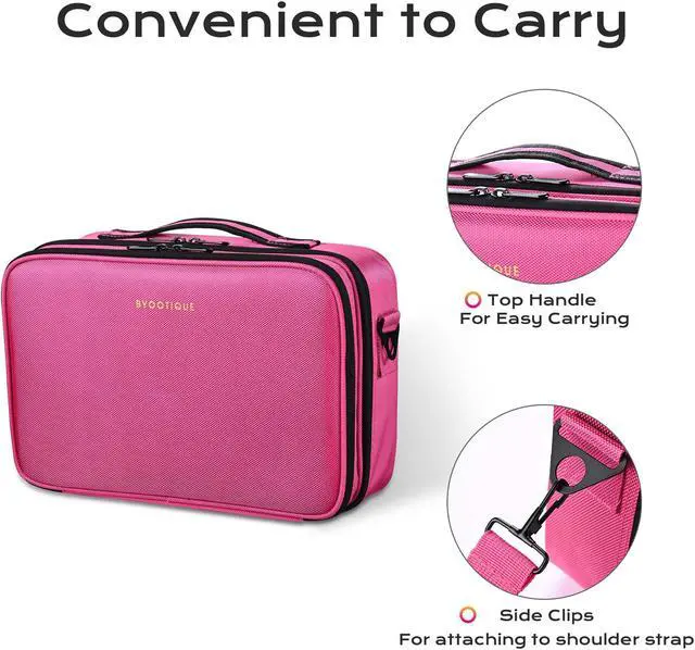 Alt view image 5 of 7 - Byootique 13" Makeup Train Case Cosmetic Organized Bag Travel Storage Backpack