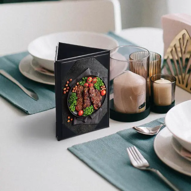 Alt view image 4 of 7 - 10pcs 4"x6" 3-Side Triangle Menu Holder Black Table Tent for Bar Cafe Restaurant