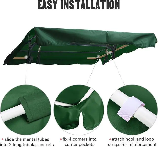 Alt view image 2 of 7 - InstaHibit  InstaHibit 9.6x9.6Ft Replacement Pop up Canopy Top UV30+ Tent Roof Outdoor Patio