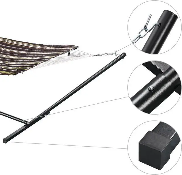 Alt view image 4 of 7 - Hammock with Stand for 2 Person 500Lbs Pillow Carrying Case Outdoor Patio Camp