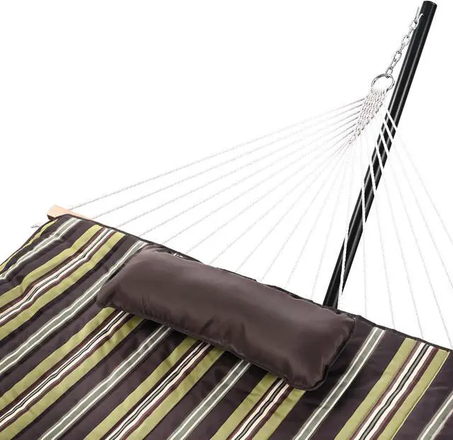 Alt view image 6 of 7 - Hammock with Stand for 2 Person 500Lbs Pillow Carrying Case Outdoor Patio Camp