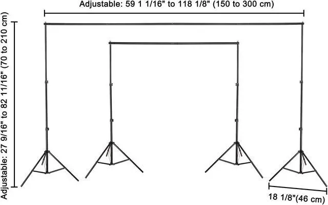 Alt view image 7 of 7 - 7x10Ft Photography Background Backdrop Support Stand Kit For Live Stream 4 Packs