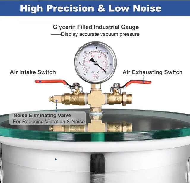 Alt view image 2 of 7 - 5 Gallon Stainless Steel Vacuum Chamber kit to Degass Urethanes Silicones Epoxies