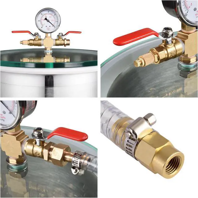 Alt view image 7 of 7 - 5 Gallon Stainless Steel Vacuum Chamber kit to Degass Urethanes Silicones Epoxies