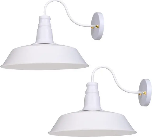 Main image of Yescom Retro Vintage Industrial Wall Sconce Gooseneck Barn Light Metal Shade 2 Pack