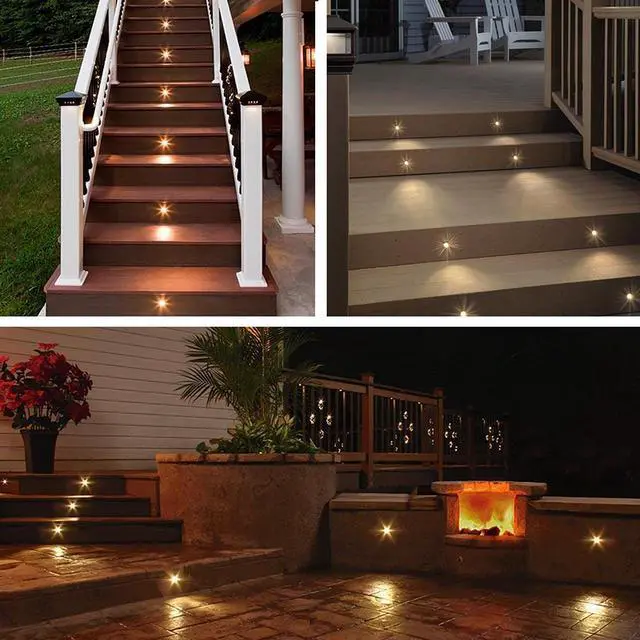 Alt view image 6 of 7 - 10 x Deck Lights Decor Garden Mall Outdoor Romantic Beauty Step Stair Lamp Waterproof