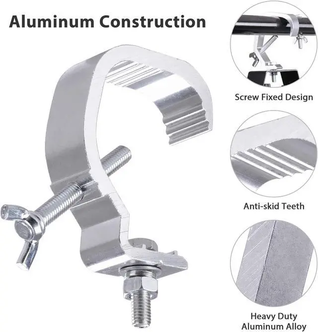 Alt view image 4 of 7 - 4X Small Stage Light Hook Aluminum Alloy Clamp Mount Par LED Moving Head Beam Disco