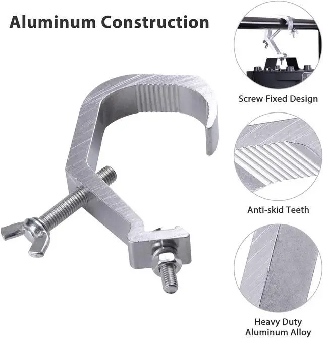 Alt view image 4 of 7 - 4X Large Stage Light Hook Aluminum Alloy Clamp Mount Par LED Moving Head Beam Disco