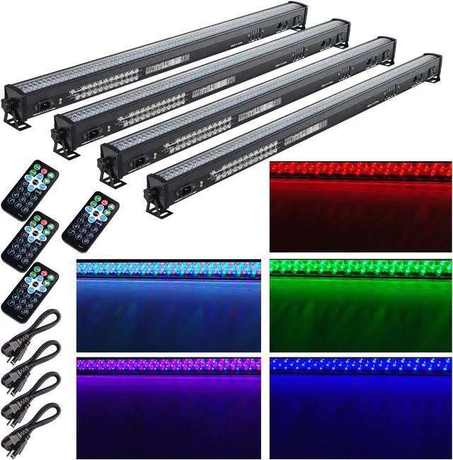 Main image of 4 Packs 30W LED Wall Washer Light Bar w/ Remote DMX RGB Color Changing Party