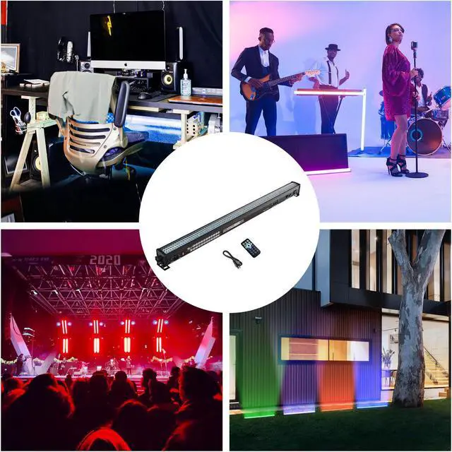 Alt view image 6 of 7 - 4 Packs 30W LED Wall Washer Light Bar w/ Remote DMX RGB Color Changing Party