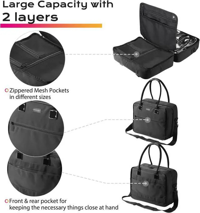 Alt view image 3 of 7 - Byootique Makeup Brush Bag Foldable Holder Organizer Portable Travel Artist Case