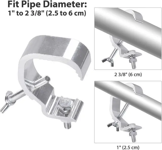 Alt view image 2 of 7 - 6pcs 44lbs Small Stage Light Hook Aluminum Alloy Clamp Mount Par LED Moving Head