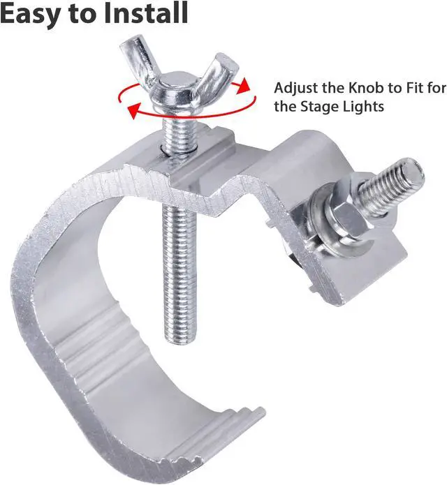 Alt view image 5 of 7 - 6pcs 44lbs Small Stage Light Hook Aluminum Alloy Clamp Mount Par LED Moving Head