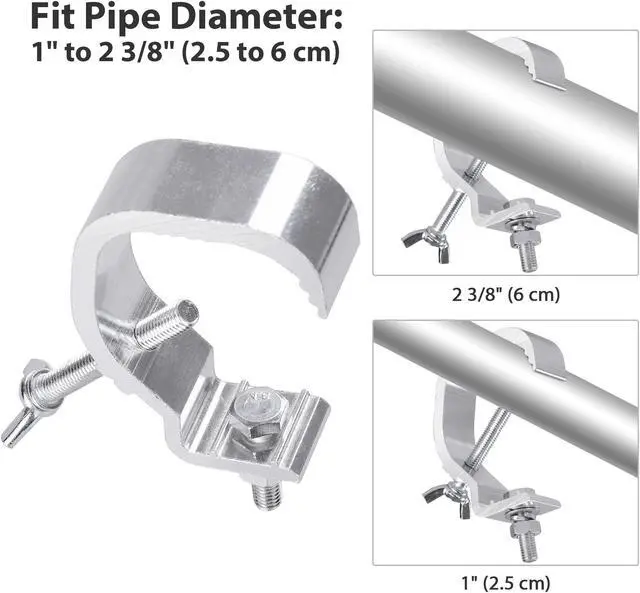 Alt view image 2 of 7 - 20pc 44lbs Small Stage Light Hook Aluminum Alloy Clamp Mount Par LED Moving Head