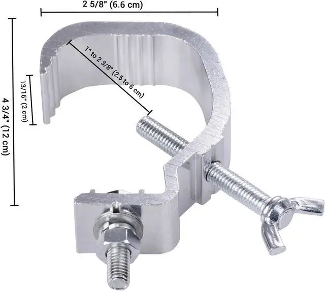 Alt view image 5 of 7 - 20pc 44lbs Small Stage Light Hook Aluminum Alloy Clamp Mount Par LED Moving Head