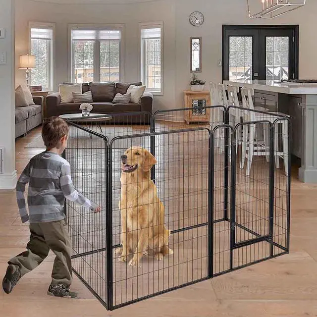 Alt view image 4 of 7 - Yescom Dog Playpen 24 Panels 47 inch Height Heavy Duty Outdoor Indoor Camping RV Fence Barrier Metal Puppy Exercise Kennel for Large/Medium/Small Dogs