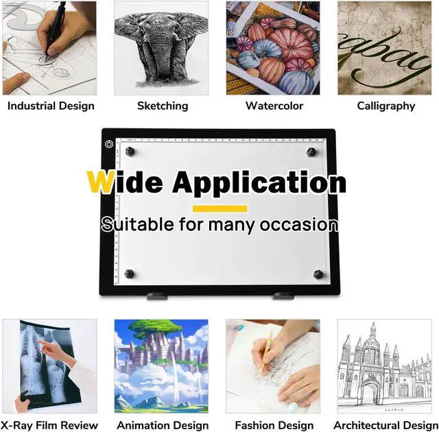 Alt view image 5 of 7 - A4 14" Diamond Painting LED Light Pad Light Box Tracing Artist Drawing 2 Packs