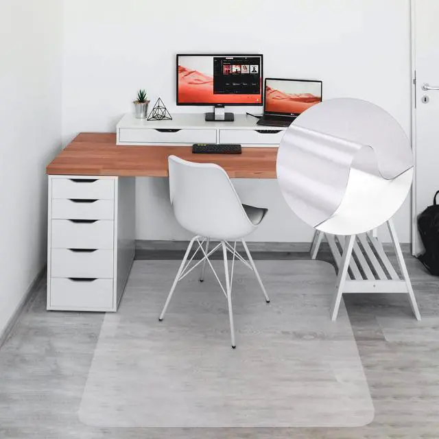 Alt view image 2 of 7 - Yescom Clear Office Chair Mat for Hardwood 48" x 36" Rectangle 2PCS PVC Floor Protector for Rolling Desk Chairs 1/16" Thickness