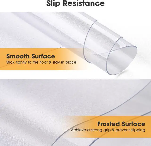Alt view image 3 of 7 - Yescom Clear Office Chair Mat for Hardwood 48" x 36" Rectangle 2PCS PVC Floor Protector for Rolling Desk Chairs 1/16" Thickness