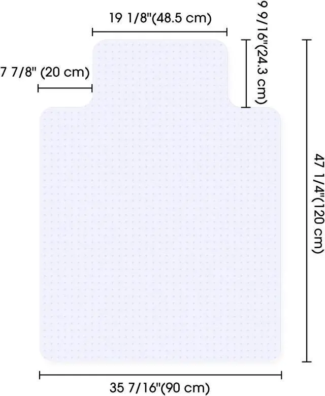 Alt view image 2 of 7 - Yescom Clear Office Chair Mat for Low Pile Carpet 48" x 36" Thicken 1/8" with Lip Plastic Floor Protector Home Studio