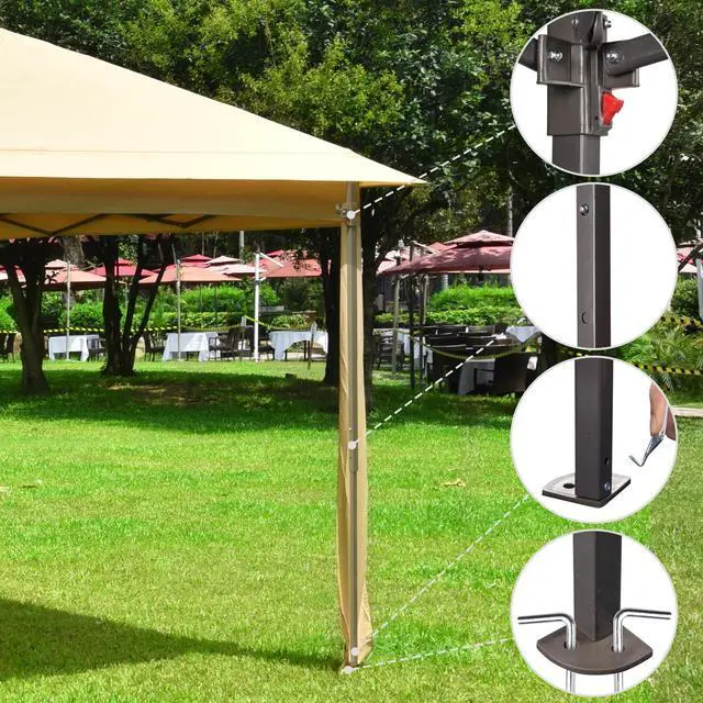 Alt view image 7 of 7 - Yescom 11x11ft Pop-Up Gazebo Tent with Mesh Sidewall Canopy Shelter Outdoor Home Patio