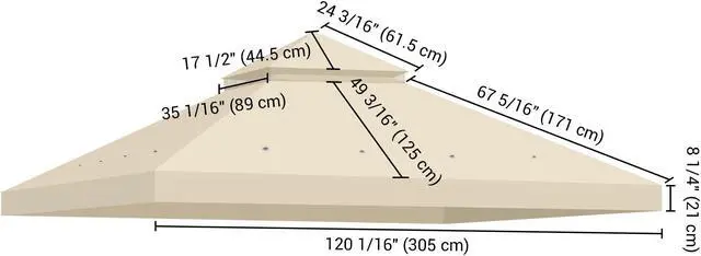 Alt view image 4 of 7 - Yescom 10x10 Ft 2-Tier Canopy Top Replacement for Petpvilit Gazebo Outdoor Patio Cover