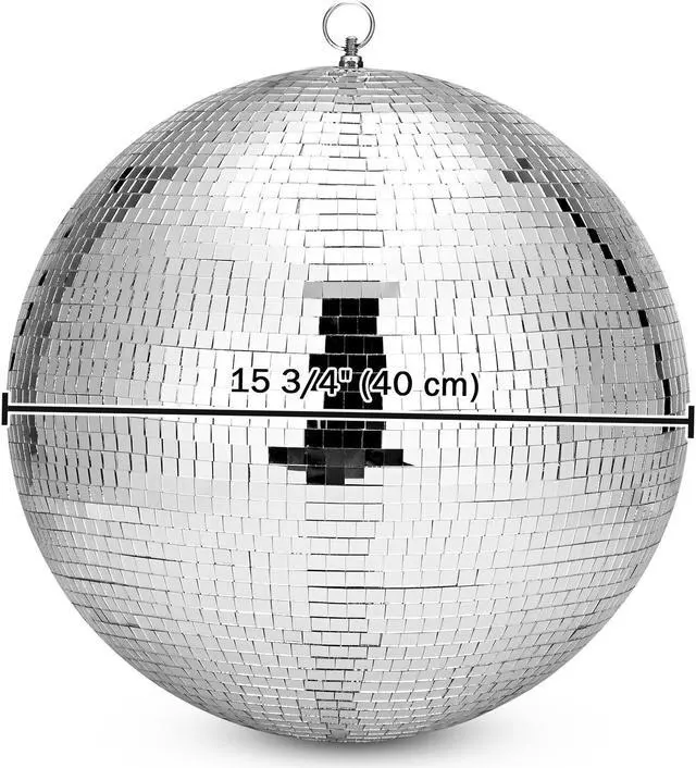 Alt view image 4 of 7 - Yescom 16" Large Disco Ball Mirror Big Hanging Glass Decor for 70s 80s Party Events Wedding DJ Dance Club Stage Lighting Silver