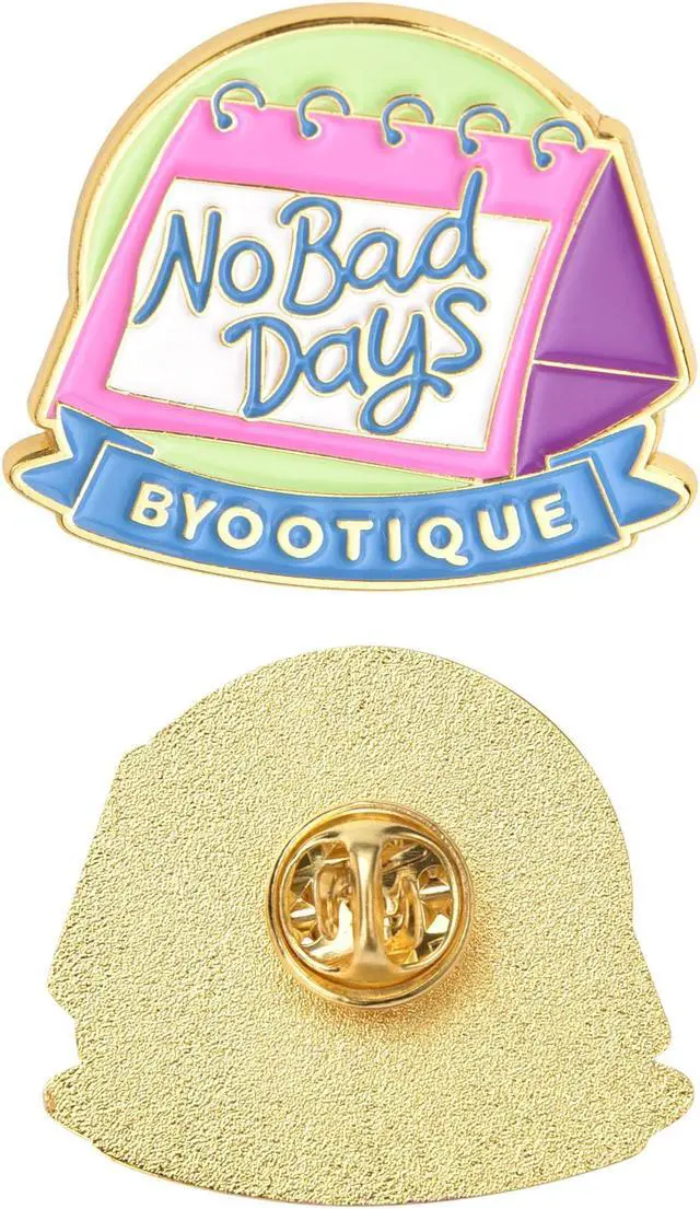 Alt view image 7 of 7 - Byootique Inspirational Quote Badge Set Pin Brooch Enamel for Makeup Bag 2 Packs