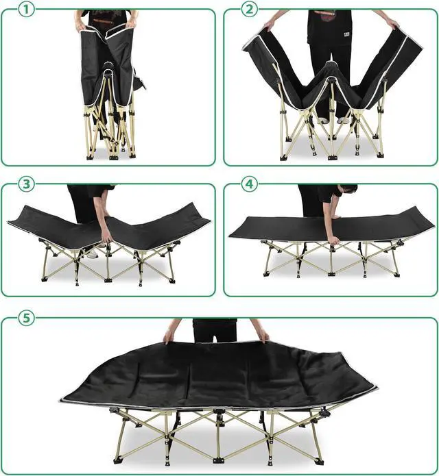 Alt view image 6 of 7 - Potable Folding Camping Cot Bed Carry Bag for Travel Home Lounging Office Rest
