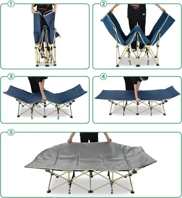 Alt view image 3 of 7 - Potable Collapsible Camping Cot Bed Carry Bag for Travel Home Office Nap Outdoor