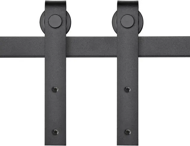 Alt view image 7 of 7 - 4 Ft. Mini Sliding Single Barn Door Hardware Roller Track Rail Kit Cabinet TV Stand Closet Kitchen