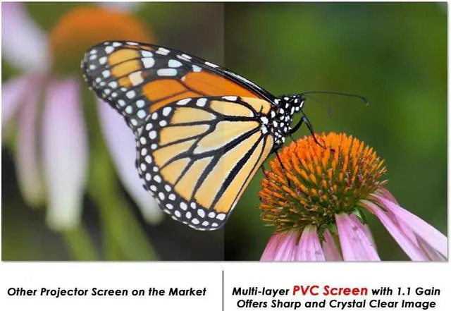 Alt view image 2 of 7 - 100" Portable Detachable Projector Screen with Stand Movie Projection 16:9 HD 1.1 Gain Home Theater